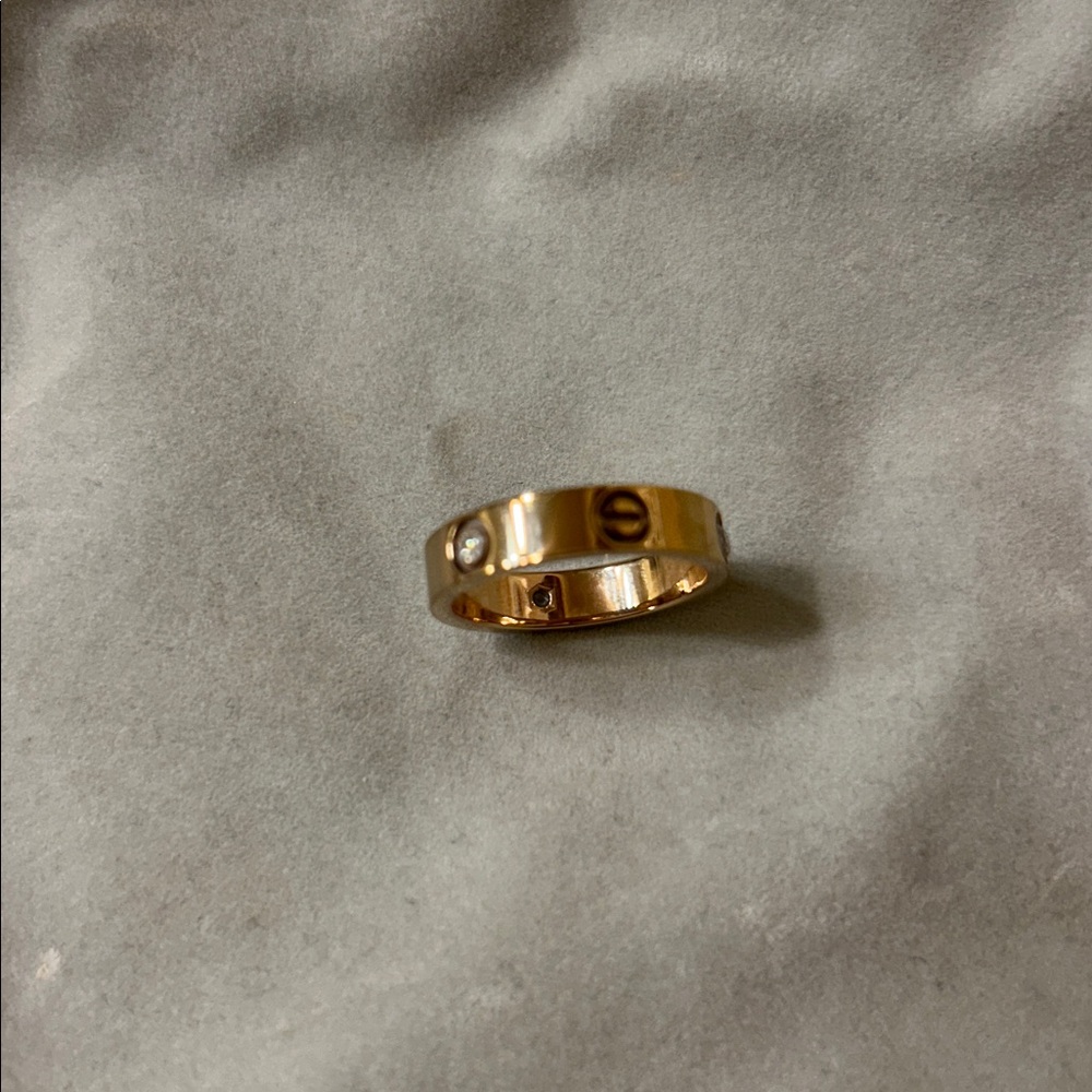 Gold (rose-gold like) Ring with Crystal Accents